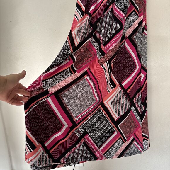 Women’s Liquid Knit Dress Embellished Multicolor Long Sleeveless Geometric Sz L - Picture 10 of 16